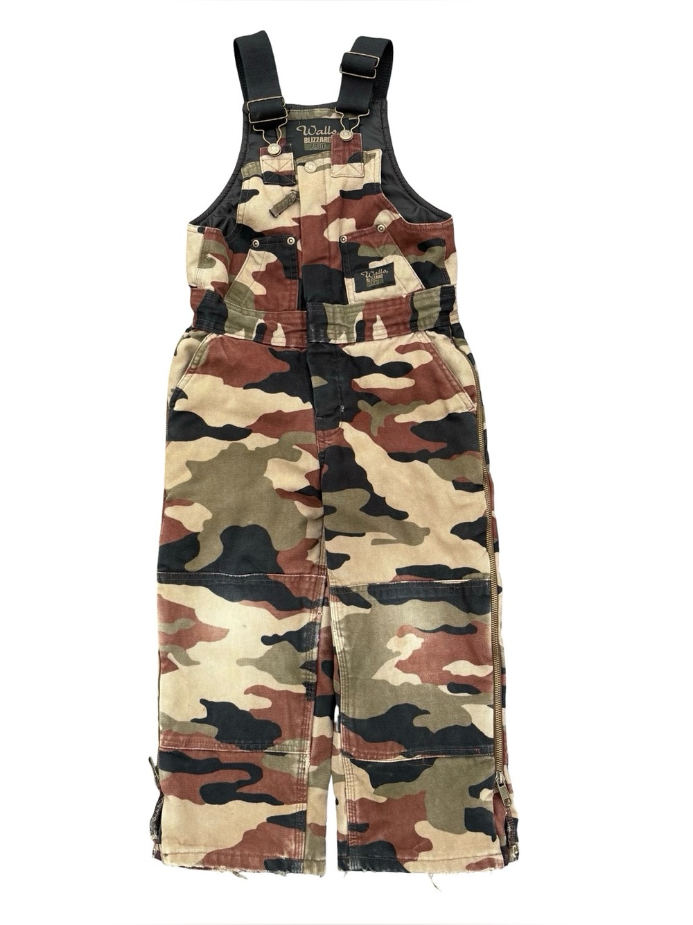 Vintage Walls Blizzard Pruf Insulated Camo Bibs Youth Small Hunting Winter Y2K